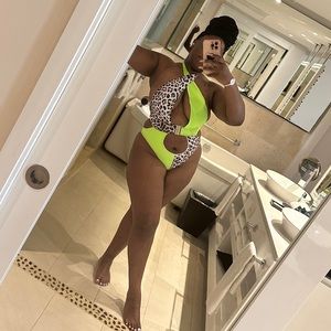 Lime green swimsuit